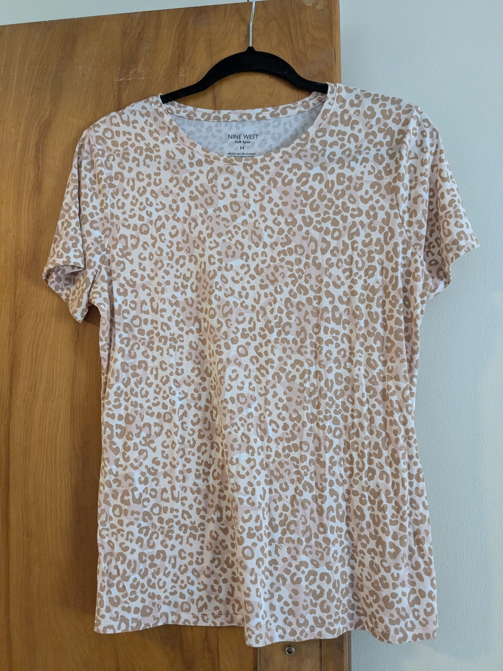 Nine West Leopard Print Soft Spun Short Sleeve Tee
